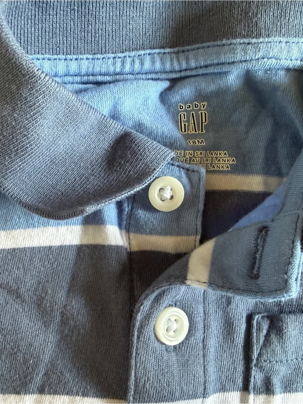 Blue Striped Polo Shirt- Baby Gap